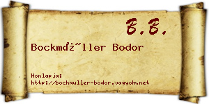 Bockmüller Bodor névjegykártya